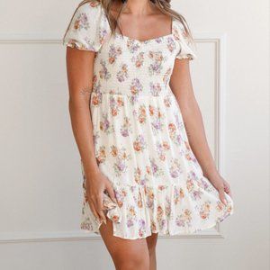 CJLA Remy Dress, White Floral, Size Large